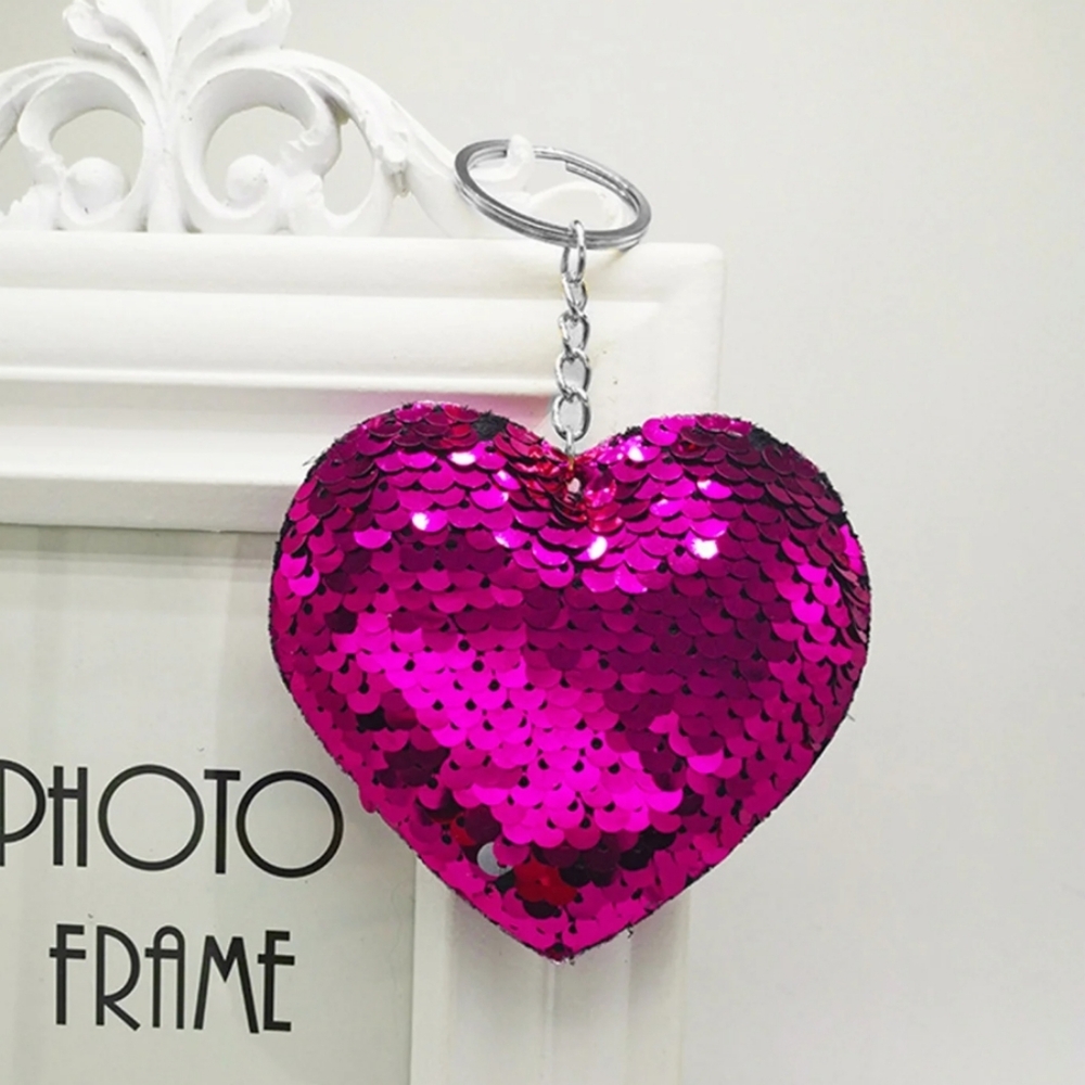 Heart-Shaped Reflective Keychain